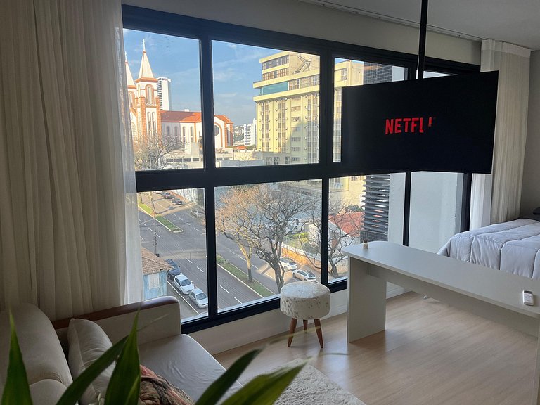 Studio no Centro de Chapecó, Vista para a Catedral