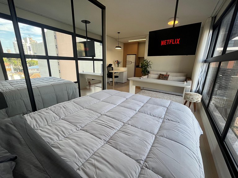 Studio no Centro de Chapecó, Vista para a Catedral